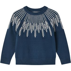 Fliink Blouse - Gebreid - Alon - Leaf - Insignes Blue - Fliink - 92 - Shirts