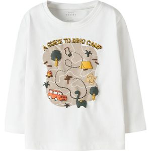 Name It Blouse - NmmVictor - Bright White/Dino Kamp - Name It - 6 jaar (116) - Shirts