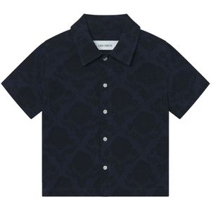 Les Deux Overhemd - Lesley Flower Tegel - Navy/Dark Navy - Les Deux - 134/140 - Hemd S/S