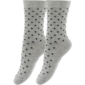 Fuzzies Sokken - 2-pack - Grijs m. Stippen - Fuzzies - 17/19 - Sokken