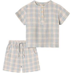 Fliink Shorts Set - Cha Cha - Zandschelp Check - Fliink - 80 - Shorts
