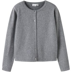 NAME IT - NKFSALUNA - Gebreid Vest - Grijs Gemêleerd