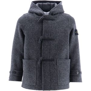 Stone Island Jas - Wol - Donkergrijs Gevlekt - Stone Island - 10 jaar (140) - Zomerjas