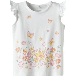 Name It Top - NmfVayana - Bright White/Yellow Flower - Name It - 4 jaar (104) - Tanktop