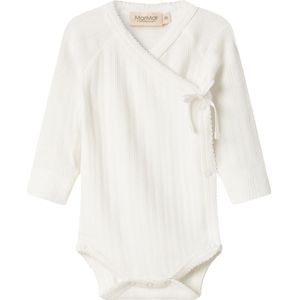 MarMar Wikkelromper l/s - Rib - Belita - Zacht White - MarMar - 50 - Romper L/S