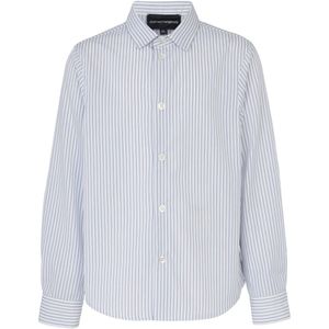 Emporio Armani Overhemd - Wit/Blauw Gestreept - Emporio Armani - 8 jaar (128) - Overhemd