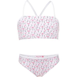 Petit Crabe Bikini - Louise - UV50+ - Wit m. Flamingo - Petit Crabe - 3-4 jaar (98-104) - Bikinis