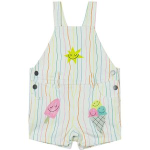 Stella McCartney Kids Tuinbroek - Wit m. Strepen/Ijs - Stella McCartney Kids - 3 jaar (98) - Tuinbroek