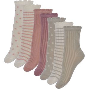 Minymo Sokken - 7-pack - Ash Rose m. Patroon - Minymo - 15/18 - Sokken