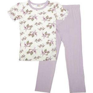 Joha Pyjama set - Bamboe - Off White/Paars m. Papegaai - Joha - 90 - Pyjama - Tweedelig