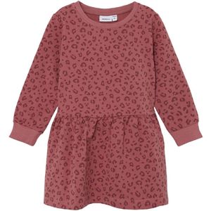 NAME IT MINI Baby Jurk NMFTEKKO met Panterprint Donkerroze