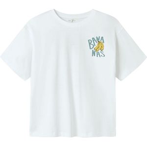 Name It T-Shirt - NkmJacob - Bright White/Lemon Drop - Name It - 7-8 jaar (122-128) - T-Shirts