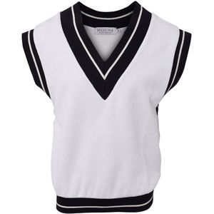 Hound Vest - Gebreid - Wit m. Navy - Hound - 10 jaar (140) - Vest