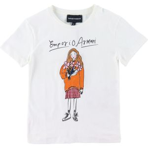 Emporio Armani T-Shirt - Wit m. Meisje - Emporio Armani - 6 jaar (116) - T-Shirts