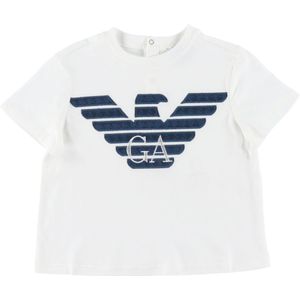 Emporio Armani T-Shirt - Wit/Navy m. Logo - Emporio Armani - 12 mnd - T-Shirts