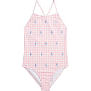 Polo Ralph Lauren Zwempak - Roze/Wit Geruit m. Logo's - Polo Ralph Lauren - 7 jaar (122) - Badmode