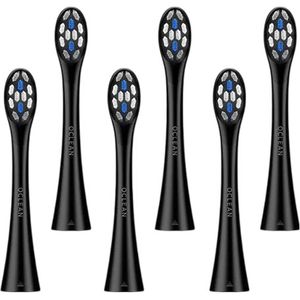 Oclean P3K8 - Vervangende Opzetstuk - Zwart - 6 Stuks