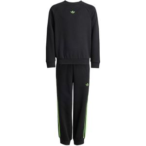 Joggingpak - Geribbelde Kraag - Zwart - Sweatstof - Logoprint