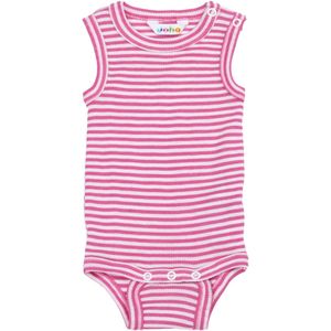 Joha Romper mouwloos - Rib - Wol/Zijde - Off White/Roze - Joha - 60 - Romper Mouwloos
