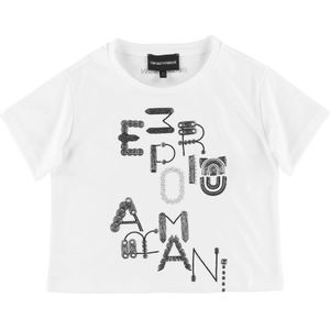 Emporio Armani T-Shirt - Wit m. Borduurwerk - Emporio Armani - 10 jaar (140) - T-Shirts
