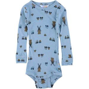 Joha Romper l/s - Viscose/Bamboe - Blauw m. Windmolen - Joha - 50 - Romper L/S