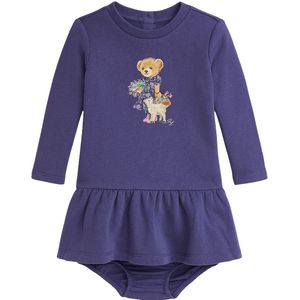Polo Ralph Lauren Sweatjurk m. Bloomers - Paars m. Knuffel - Polo Ralph Lauren - 74 - Jurk