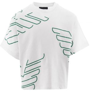Emporio Armani T-Shirt - Wit m. Groen - Emporio Armani - 10 jaar (140) - T-Shirts