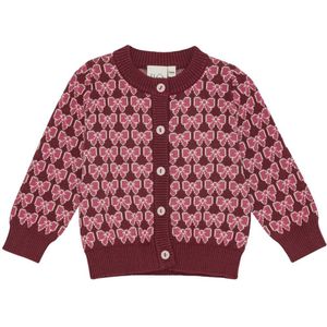 Flöss Cardigan - Gebreid - Nova - Bordeaux Bow - Flöss - 2 jaar (92) - Cardigan