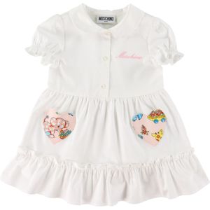 Moschino Jurk - Wit m. Harten - Moschino - 18-24 mnd - Jurk