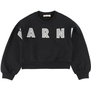 Marni Sweatshirt - Bijgesneden - Zwart/Cool Grey Melange - Marni - 10 jaar (140) - Sweatshirt