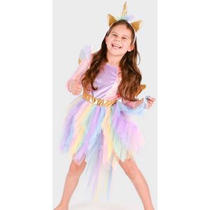 Den Goda Fen Kostuum - Dress Unicorn m. Diadeem - Den Goda Fen - 6-8 jaar (116-128) - Kostuum