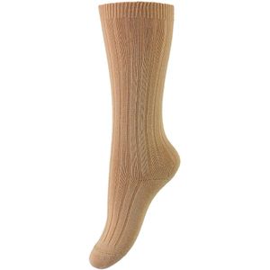 Condor Kniesokken - Rib - Licht Bruin - Condor - 3-6 mnd - Sokken