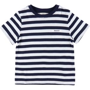 GANT T-Shirt - Striped Shield - Evening Blue - GANT - 2 jaar (92) - T-Shirts
