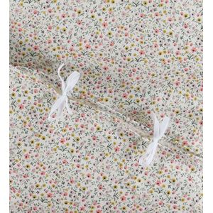 Nørgaard Madsens Beddengoed - Baby - Wit m. Roze en Geel Bl - Nørgaard Madsens - Baby - Beddengoed - Baby