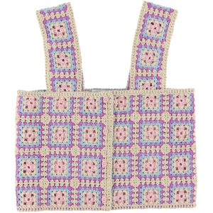Stella McCartney Kids Top - Bijgesneden - Gehaakt - Zand/Paars/B - Stella McCartney Kids - 12 jaar (152) - Tanktop