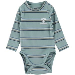 Hummel Romper l/s - HmlHolm - Blue Surf - Hummel - 62 - Romper L/S