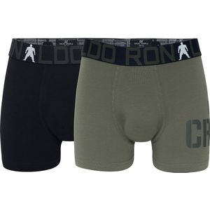 CR7 Boxershorts - 2-pack - Bamboe - Zwart/Army - JBS - 4-6 jaar (104-116) - Boxershorts