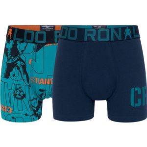 Ronaldo Boxershorts - 2-pack - Blauw/Oranje - JBS - 4-6 jaar (104-116) - Boxershorts