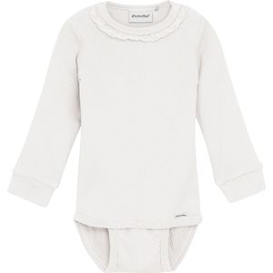 Minymo Romper l/s - Rib - Modaal/Katoen - Eierdrank - Minymo - 56 - Romper L/S