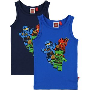 LEGO® Wear Ninjago Onderhemden - 2-pack - LwaGan - Blauw - LEGO® Wear - 5-6 jaar (110-116) - Onderhemd