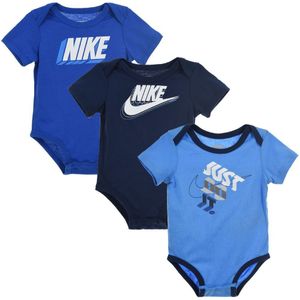Nike Rompers s/s - Blok - 3-pack - Universiteit Blue - Nike - 6 mnd - Romper S/S