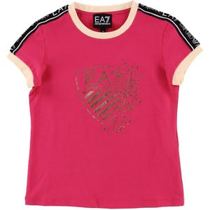EA7 T-Shirt - Roze m. Print/Logostreep - EA7 - 6 jaar (116) - T-Shirts