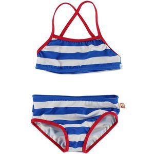 Katvig Classics Bikini - UV50+ - Blauw/Wit Gestreept m. Rood - Katvig - 80/86 - Bikinis