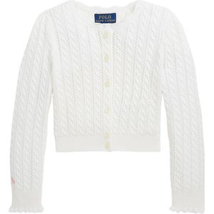 Polo Ralph Lauren Cardigan - Gebreid - Wit m. Pointelle - Polo Ralph Lauren - 3 jaar (98) - Cardigan