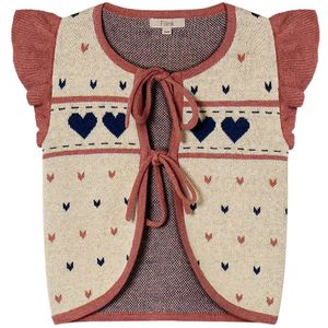 Fliink Vest - Katoen/Wol - Nova - Multi Heart - Zandschelp - Fliink - 86 - Vest