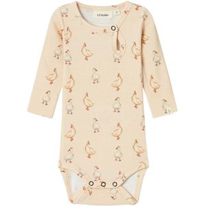 Lil' Atelier Romper L/Æ - Rib - NbfGavo - Zanddollar m. Print - Lil Atelier - 56 - Romper L/S