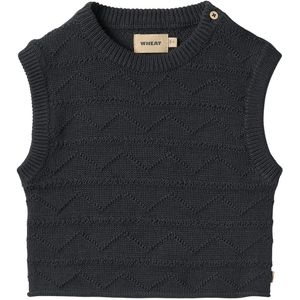 Wheat Vest - Gebreid - Bobby - Navy - Wheat - 62 - Vest