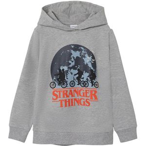 Name It Hoodie - NkmArt - Vreemdeling Things - Grey Melange - Name It - 6 jaar (116) - Hoodie