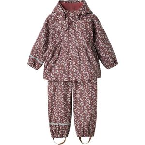 Name It Regenkleding m. Bretellen - NmfDry10 - Fig m. Bloemen - Name It - 1½ jaar (86) - Regenkleding