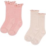Konges Sløjd Sokken - 2-pack - Rib - Rose/Off White - Konges Sløjd - 22/24 - Sokken